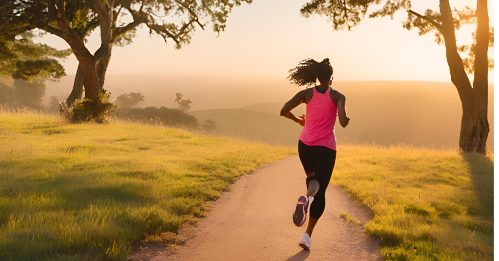 woman running in the morning